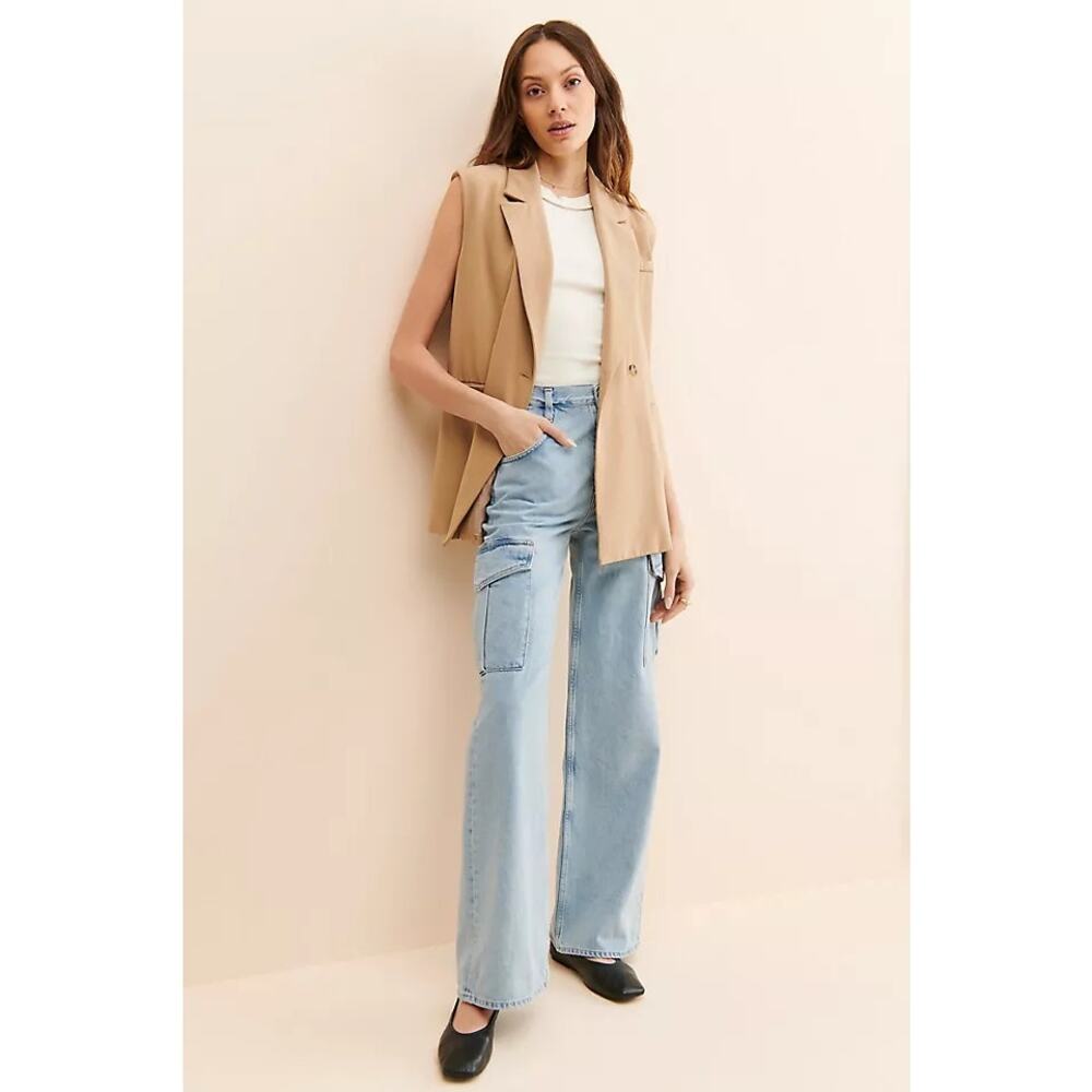 AGOLDE Minka Cargo Wide Leg Jeans Realm Blue Women’s 28
